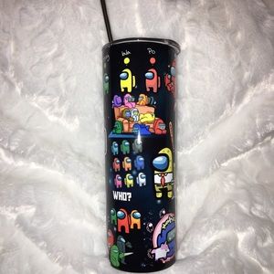 AMONG US 20 OZ INSULATED ALUMINUM TUMBLER W/STRAW